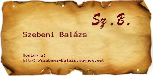 Szebeni Balázs névjegykártya