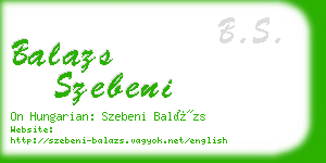 balazs szebeni business card